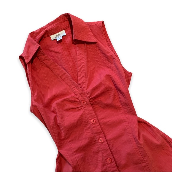 ★ cute vintage red sleeveless blouse ★ - Picture 2 of 4